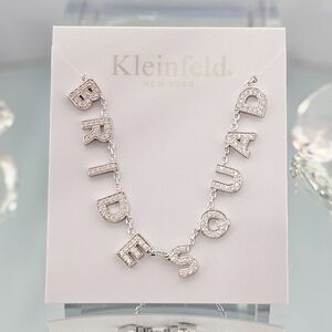 Kleinfeld Necklace 'Bride Squad' Silver Tone CZ Bridal Party Bachelorette Gift